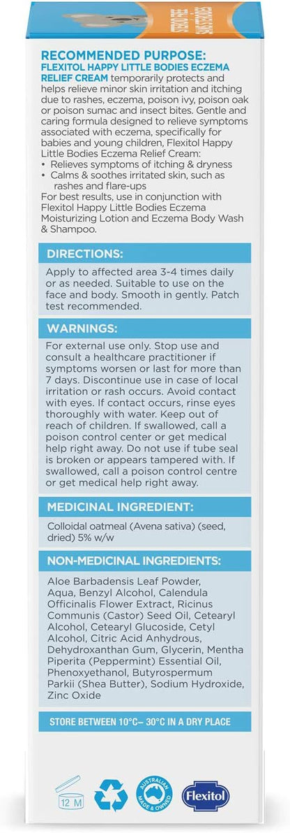 Flexitol Happy Little Bodies 婴儿湿疹舒缓霜 - 舒缓并缓解湿疹，非常适合婴儿和新生儿，蕴含芦荟成分，滋润敏感肌肤，提供安全温和的护理（56克）