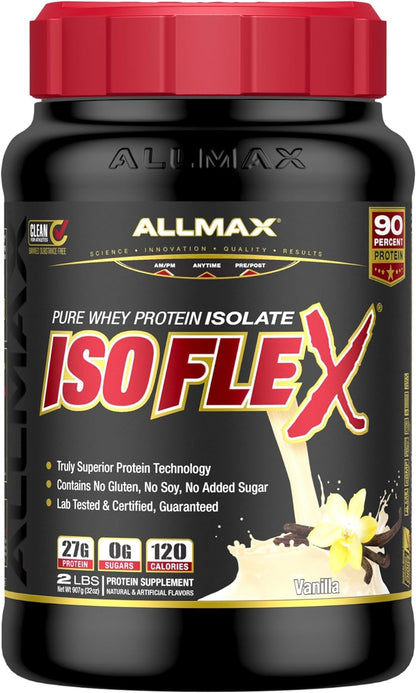 ALLMAX Nutrition, Isoflex 100% 超纯乳清分离蛋白，香草味，2 磅