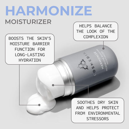 COSMEDIX Harmonize Microbiome-Boosting Hydrating Face Moisturizer - Restores Balance and Soothes Dry Skin, Anti Aging, Prebiotic Skincare - Gentle, Ultra-Light Face Lotion, Great for All Skin Types