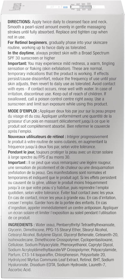 Neutrogena Rapid Wrinkle Repair Regenerating Cream - Retinol Face & Eye Moisturizer - Hyaluronic Acid Serum- 48 mL