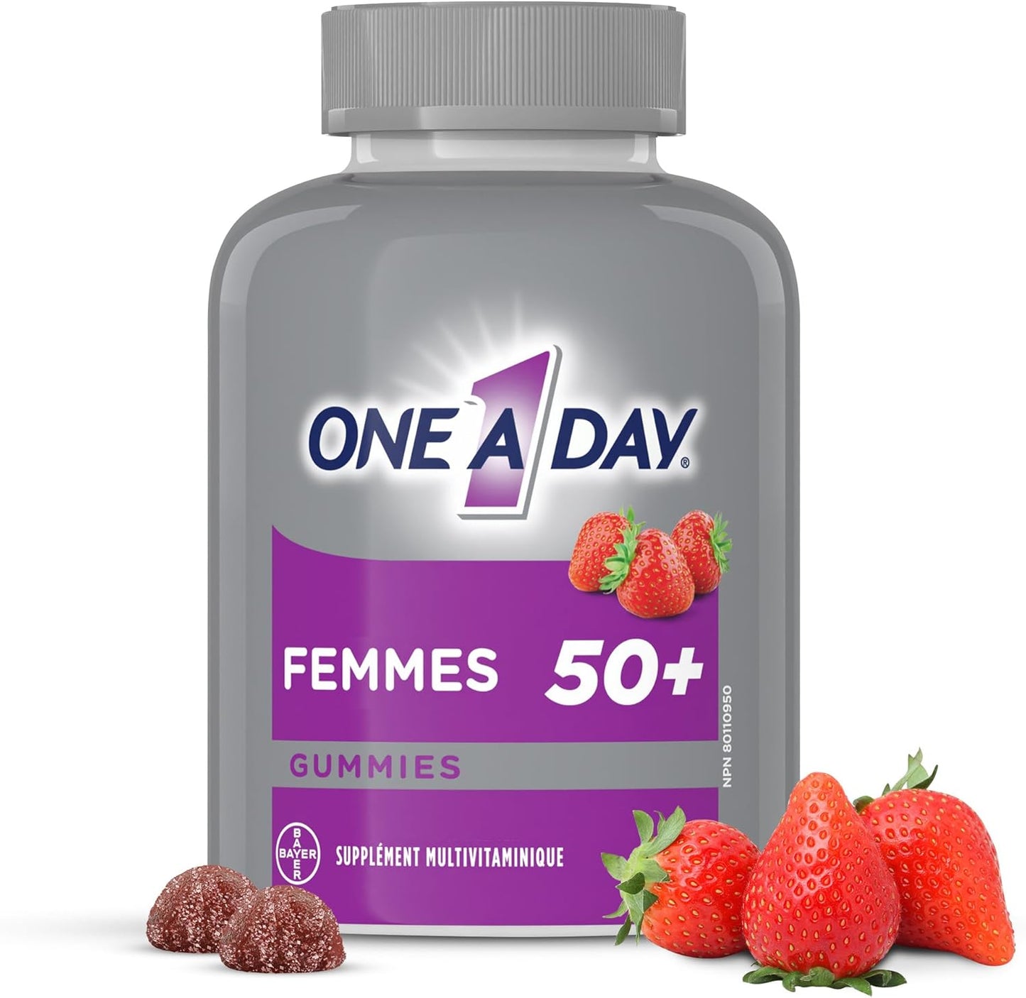 One A Day 女士 50 歲以上複合維生素軟糖 - 高級複合維生素軟糖，支持大腦功能和免疫力，富含維生素和礦物質，適合 50 歲以上女性，130 粒軟糖