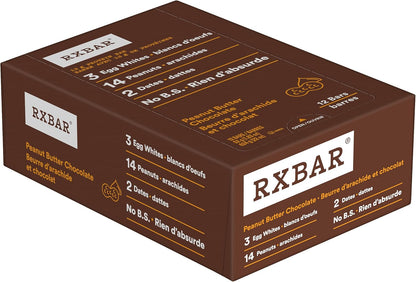 RXBAR Peanut Butter Chocolate Protein Bars 12 x 52 g & RXBAR Protein Bar Blueberry 12x52g (Pack of 12) & RXBAR Protein Bar Chocolate Sea Salt 12x52g (Pack of 12)