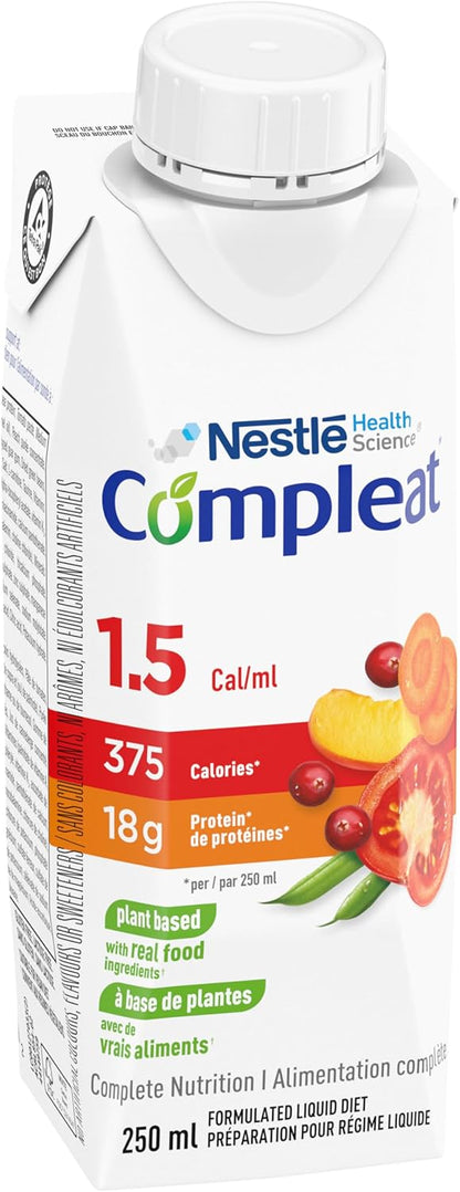 COMPLEAT 1.5 卡路里/毫升，含真正食物成分，配方液體飲食，24 盒，6.5 公斤