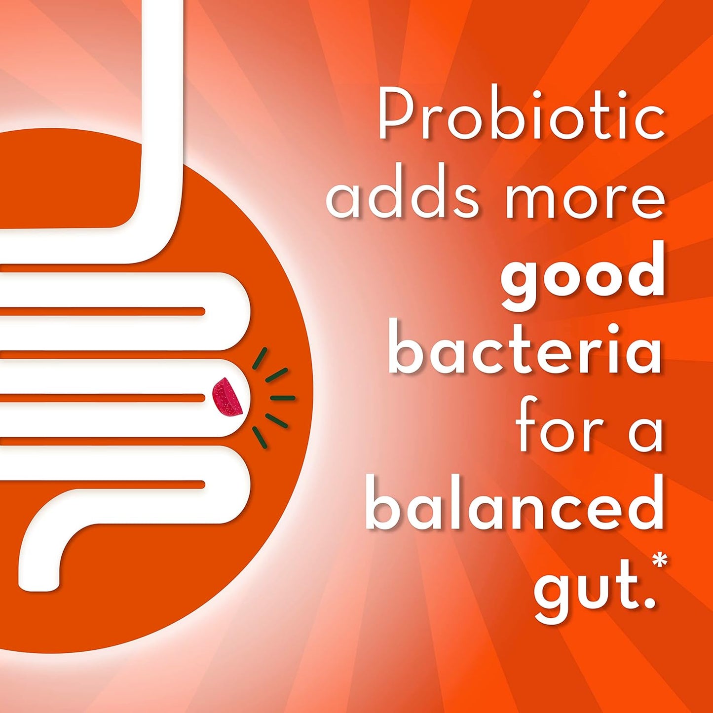 Align 益生菌软糖，男女适用，有助于支持胃肠道健康，采用天然水果口味制成，草莓味，60 粒软糖