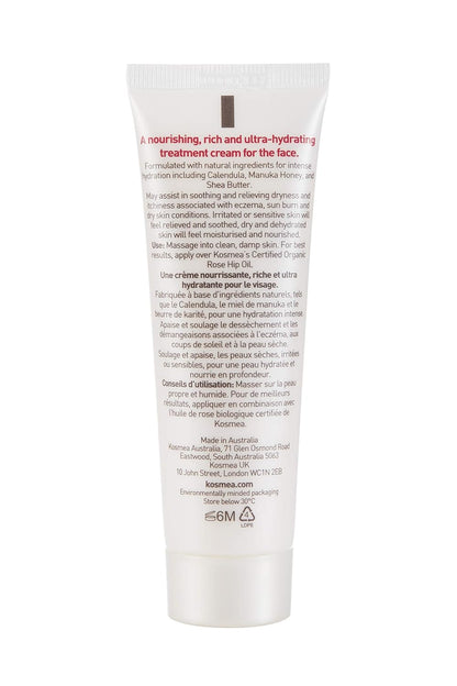 Kosmea Nourishing Facial Cream – Ultra-Hydrating Daily Moisturizer with Rose Hip, Shea Butter & Vitamin Blend for Face & Neck, Daily Skin Care - 50ml
