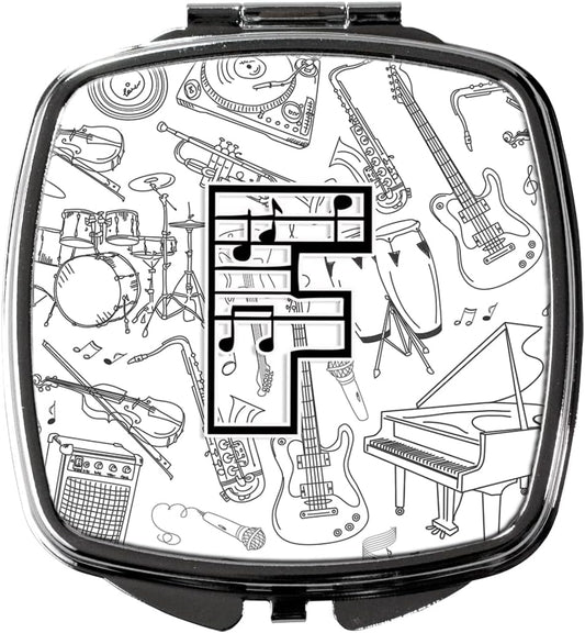 Caroline's Treasures F 音符字母紧凑型旅行镜，多色