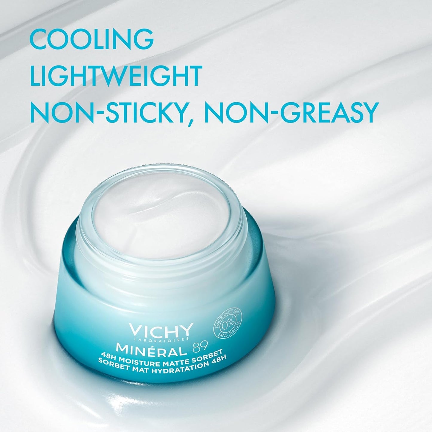 薇姿保湿面霜，矿物 89 哑光冰糕无香凝胶和透明质酸面部精华套装，适合中性至油性、敏感性肌肤，皮肤科医生推荐