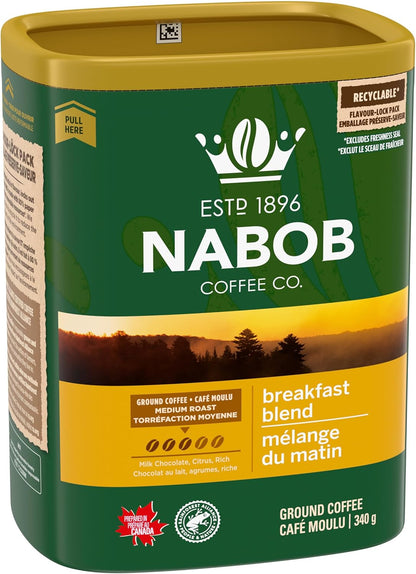 Nabob 340 克中度烘焙早餐混合咖啡，6 支裝
