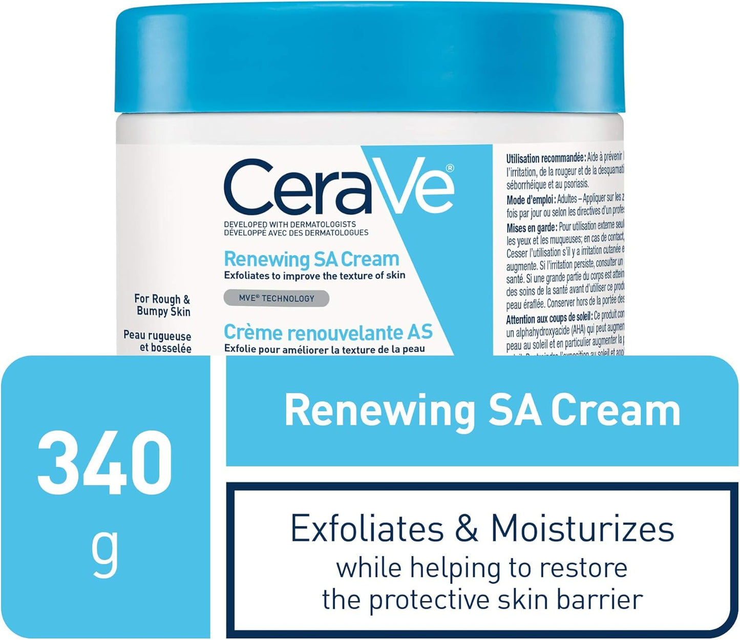 CeraVe Renewing SA Cream 340g + CeraVe Salicylic Acid Cleanser (Series SA Smoothing BHA)