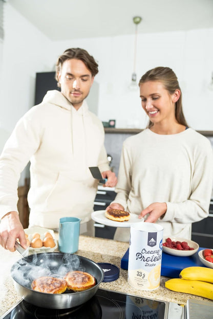 Multipower 奶油蛋白粉 — 香草味，420 克 | 奶油奶昔粉，乳清和牛奶蛋白混合物，易混合运动后蛋白质