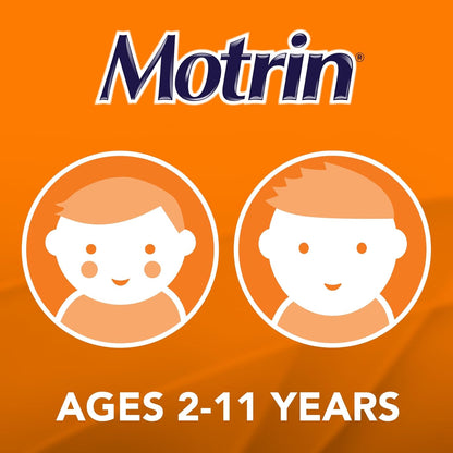 Motrin 儿童液体止痛药，退烧长达 8 小时，布洛芬，葡萄味，无色素 120ml