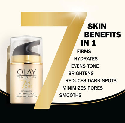 Olay Total Effects 7-In-One Anti-Aging Face Moisturizer with Vitamin B3, Niacinamide and Sunscreen SPF 30, 50ml