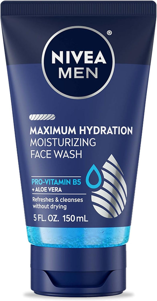NIVEA MEN Protect & Care Refreshing Face Wash, Men’s Face Cleanser with Pro-Vitamin B5 & Aloe Vera, Moisturizing Men's Face Wash, No Drying Alcohol, Dermatologically-Tested Skin Care, 150mL