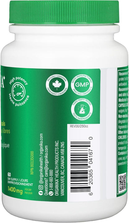 Organika 甜菜根有机 - 1400 毫克高效抗氧化剂，血压支持，一氧化二氮 + 运动表现 - 120 粒胶囊