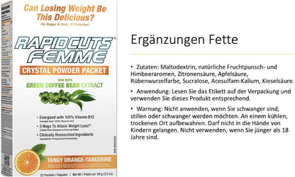 FEMME FIT RapidCuts Femme Crystals - 全天然三階段減脂系統 - 橘橘色 - 22 粒 (665553200736)