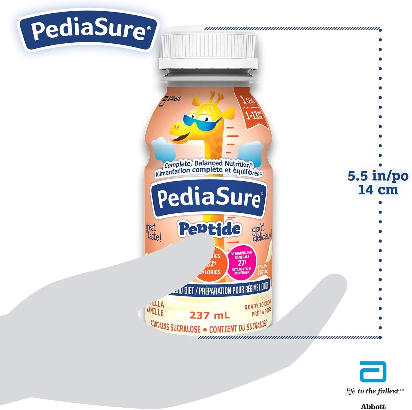 PediaSure 肽 1 卡路里配方液体饮食，香草味，24 粒，5688 毫升
