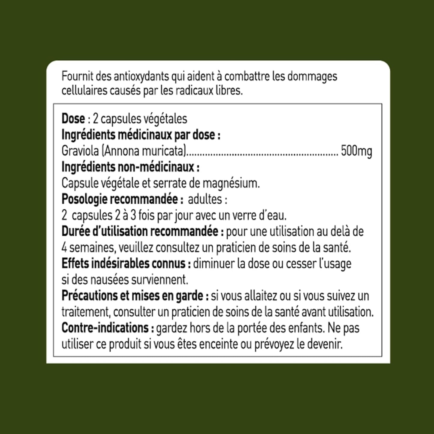 Inka Nature 刺果番荔枝萃取物補充劑，100 粒，25 天用量 - 天然刺果番荔枝萃取物補充劑 - 支持免疫健康 - 純素、非基因改造 - 草本健康 - JAS 認證