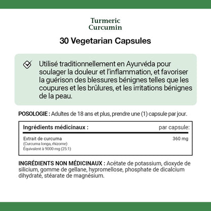 NATURE'S BOUNTY Turmeric, Ultra Strength, 9000 mg, Vegetarian, Anti-inflammatory For Joint Pain, Helps Healing Of Minor Wounds Like Cuts & Burns And Minor Skin Irritations, Capsules, 30 g