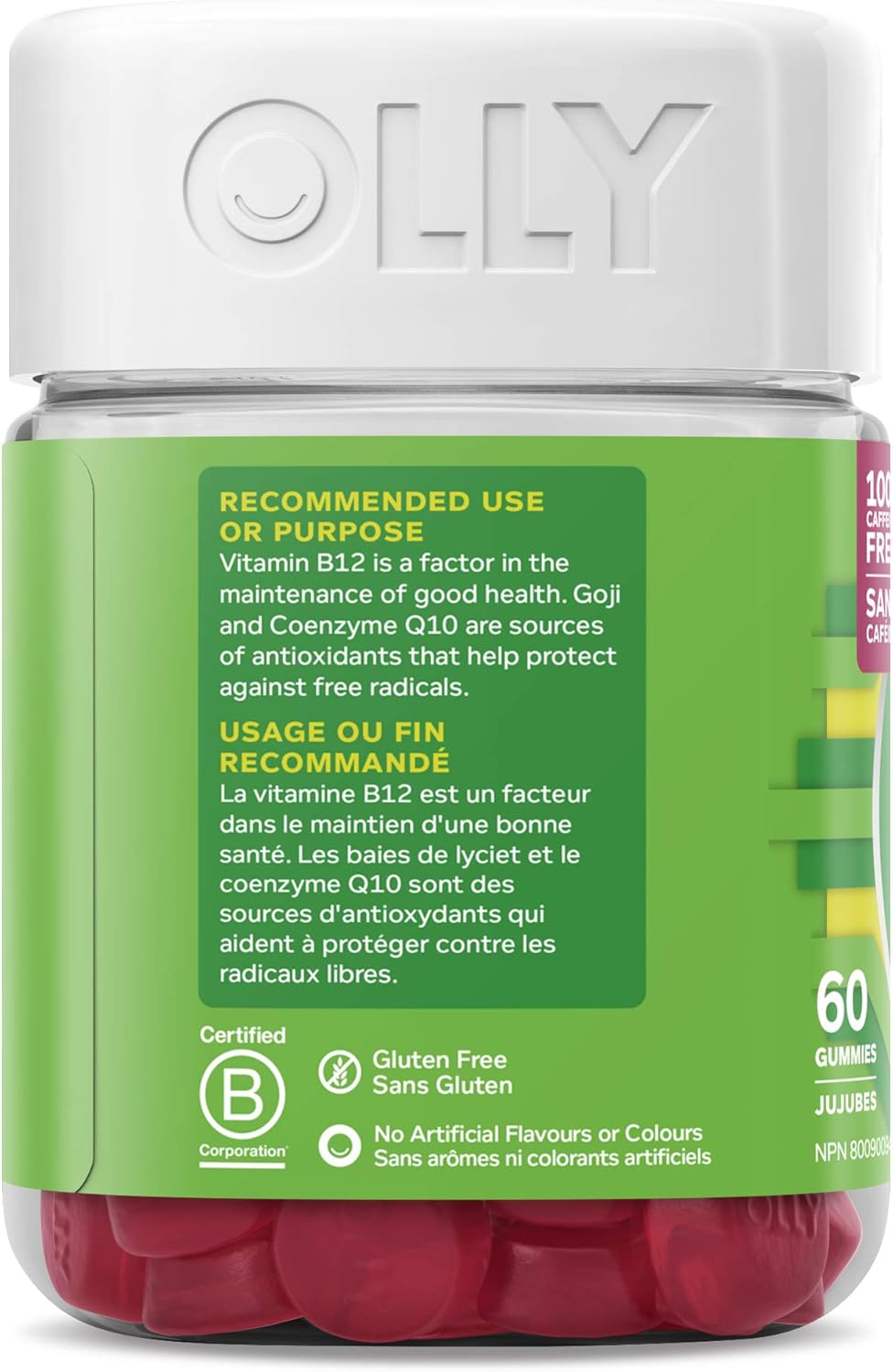 OLLY 每日能量软糖补充剂 100% 无咖啡因能量维生素和男士多种能量软糖补充剂