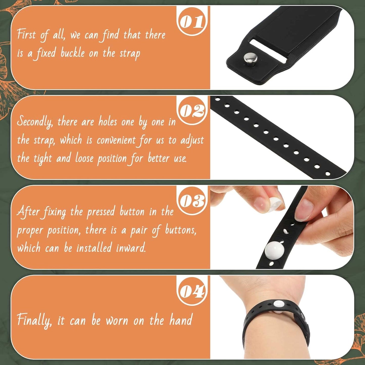 Konohan 6 件暈車帶可調式指壓腕帶防水緩解手環柔軟防噁心腕帶成人暈車旅行帶防暈船黑灰白