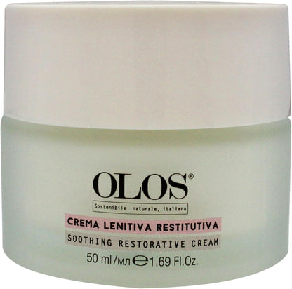 Olos Soothing Restorative Cream - Face Moisturizer - Face Lotion for Stress Signs and Redness - Face Cream with Aloe, Macadamia, Avocado Oil - 1.7 oz