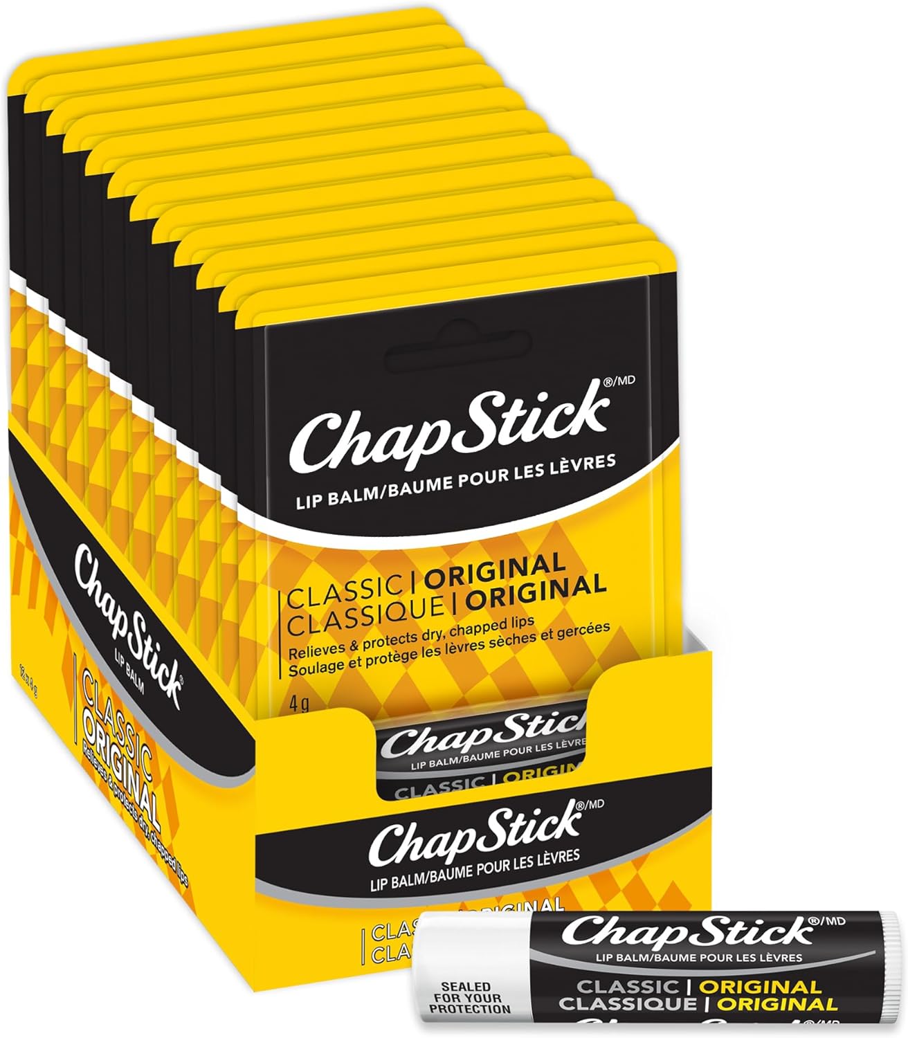 ChapStick Classic Lip Balm, Original Flavour, Pack of 12