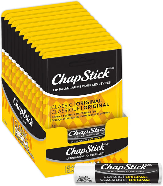ChapStick Classic Lip Balm, Original Flavour, Pack of 12