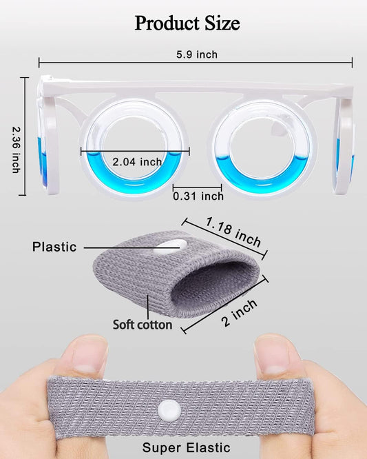 LSYEE Anti- Motion Sickness Glasses,Motion Sickness Bands(Random Color),Motion Sickness Patch,Antiemetic,Three in One Package for Adults or Kids