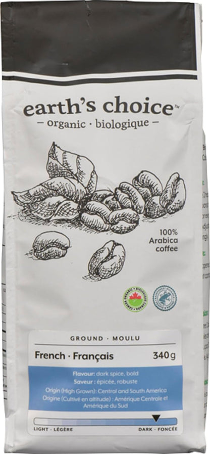 Earth's Choice 有機咖啡，法式研磨，340克