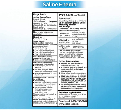 Pedia-l 儿童泻药盐水灌肠剂，适用于 2-11 岁儿童，66 毫升