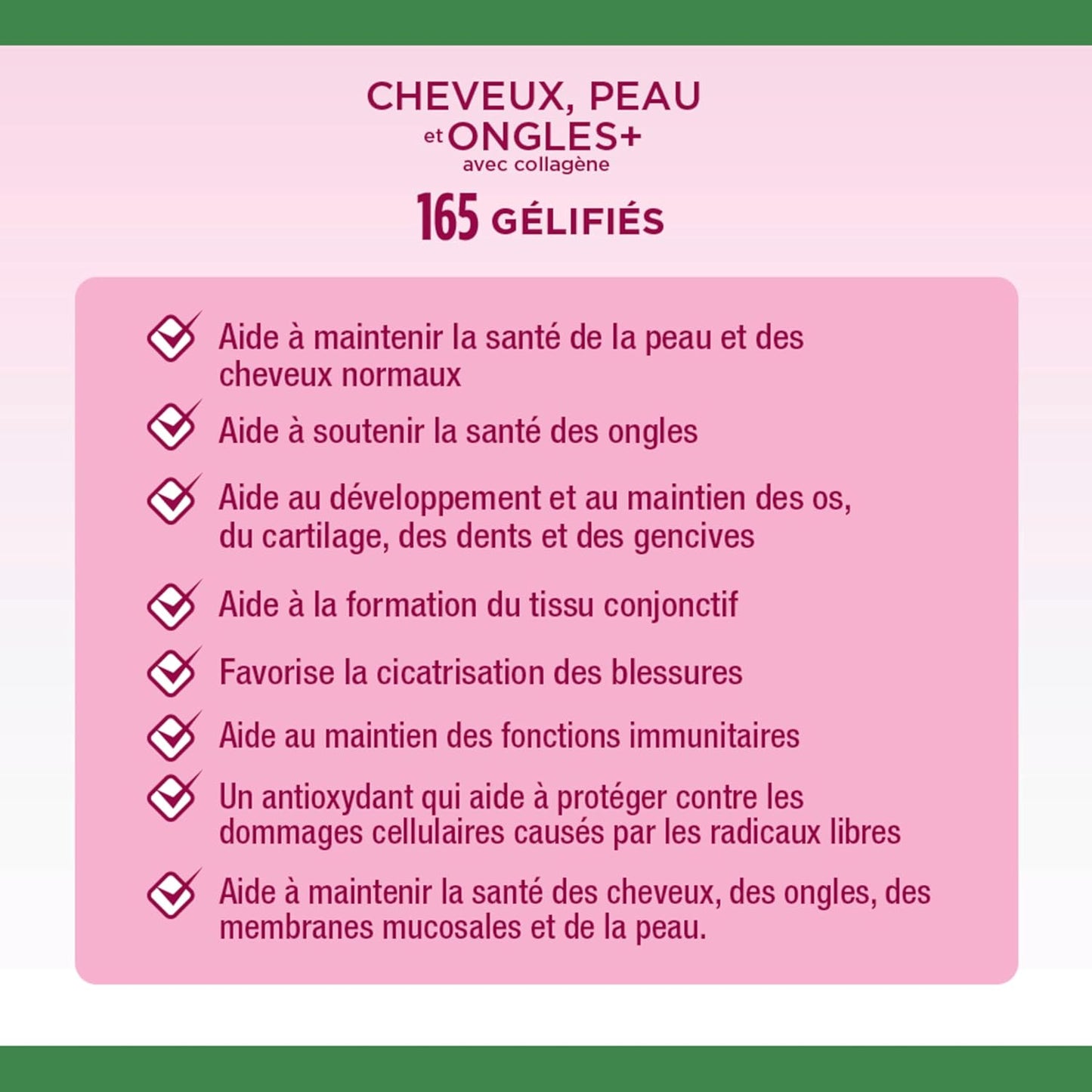 自然之寶頭髮、皮膚和指甲，強效軟糖，維護頭髮和皮膚健康，促進指甲更濃密、更健康，頭髮更強壯，草莓奶油味，350 克