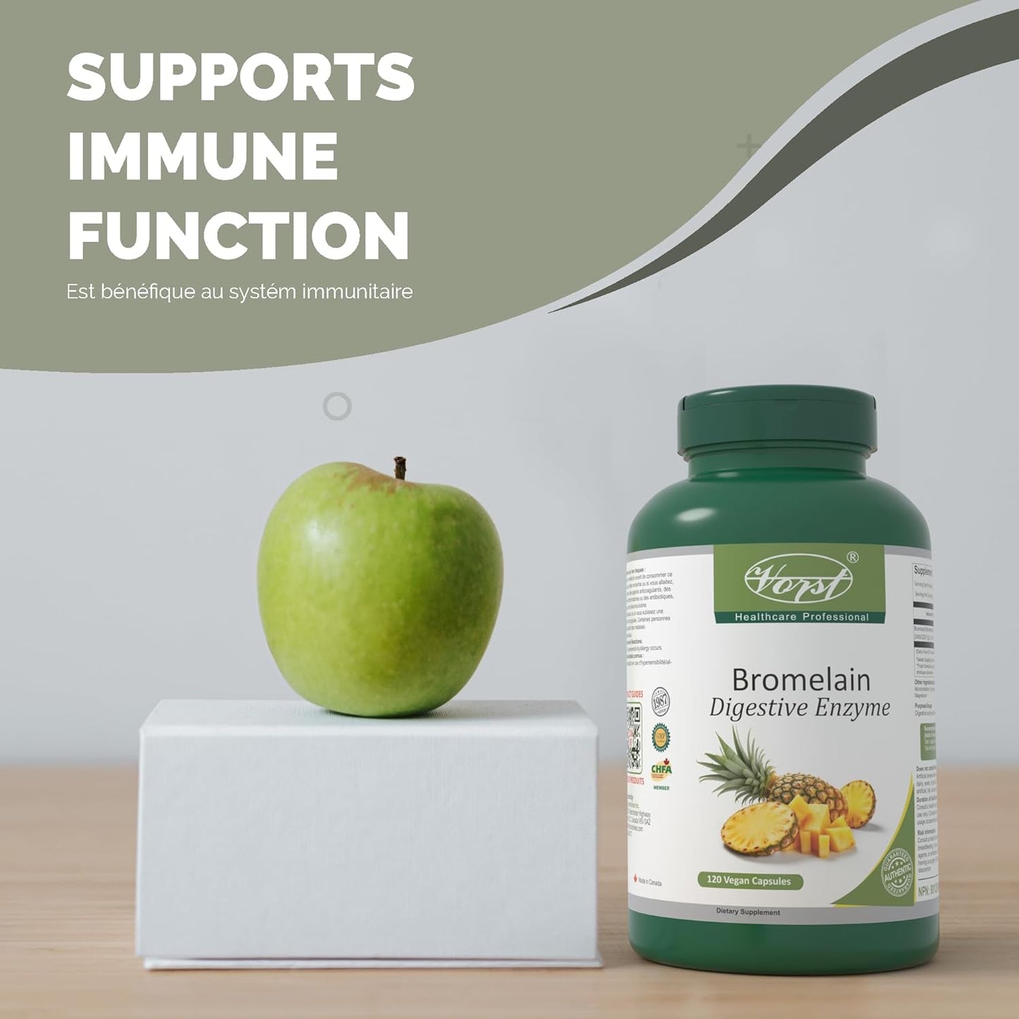 VORST Bromelain 500mg 2400 GDU/g 120 Vegan Capsules | Digestive Enzyme for Women and Men | Pineapple Extract for Inflammation & Eye Health | Powder Pills | 1 Bottle