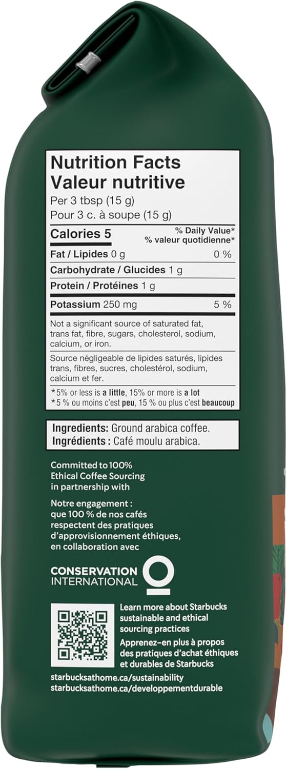 星巴克 House Blend 中度烘焙研磨咖啡，340 克袋装（6 包）