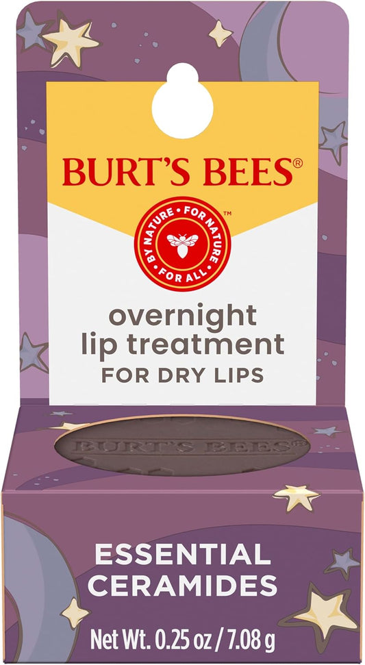 Burt's Bees 100% 天然夜间强效唇部护理，超强调理唇部护理 - 0.25 盎司