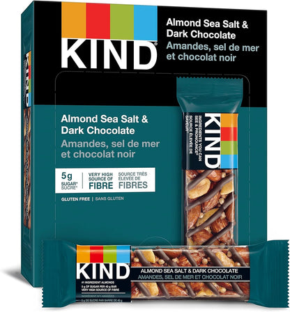 KIND Bars, Dark Chocolate Nuts & Sea Salt, Gluten Free, Low Sugar, 40 Grams, 12 Count & Healthy Grains Bars, Oats & Honey with Toasted Coconut, Gluten Free, 35 Grams, 5 Count