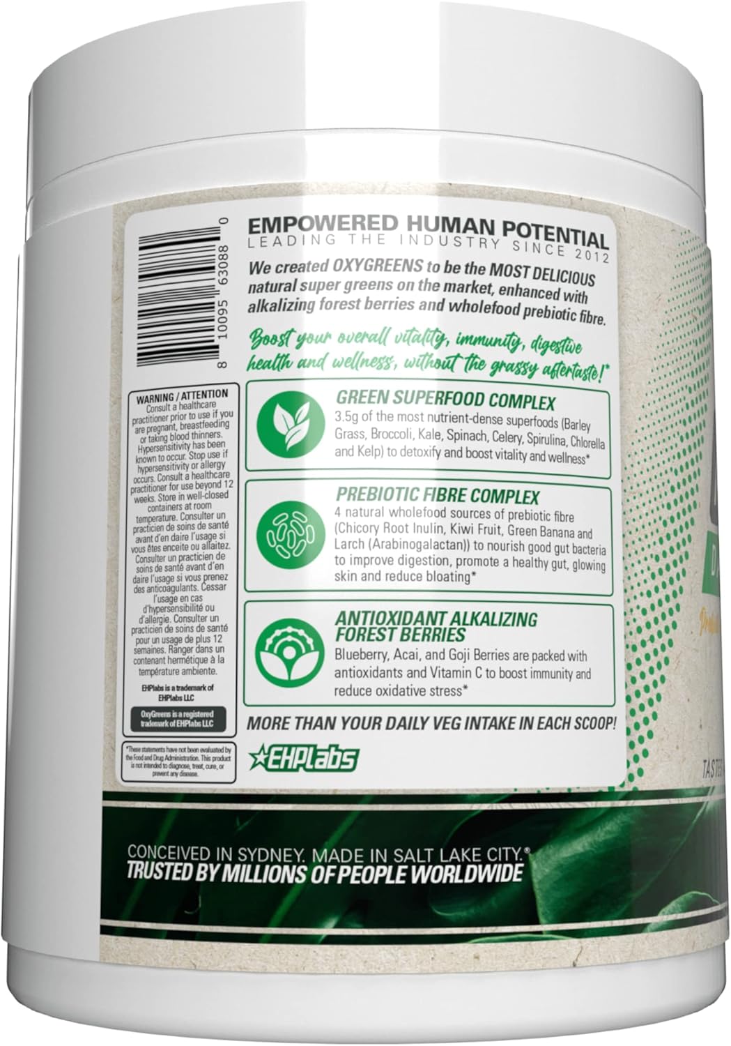 EHPlabs OxyGreens Super Greens Powder - Spirulina & Chlorella Superfood, Green Juice Powder & Greens Supplements with Prebiotic Fibre, Antioxidants & Immunity Support, 30 Serves (Passionfruit)