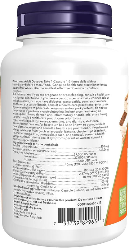 NOW Supplements，超級酶，配方含有鳳梨蛋白酶、牛膽汁、胰酶和木瓜蛋白酶，超級酶，90粒膠囊