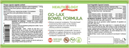 HEALTHOLOGY Go-Lax，腸道配方，天然瀉藥，有效緩解便秘補充劑，60 粒