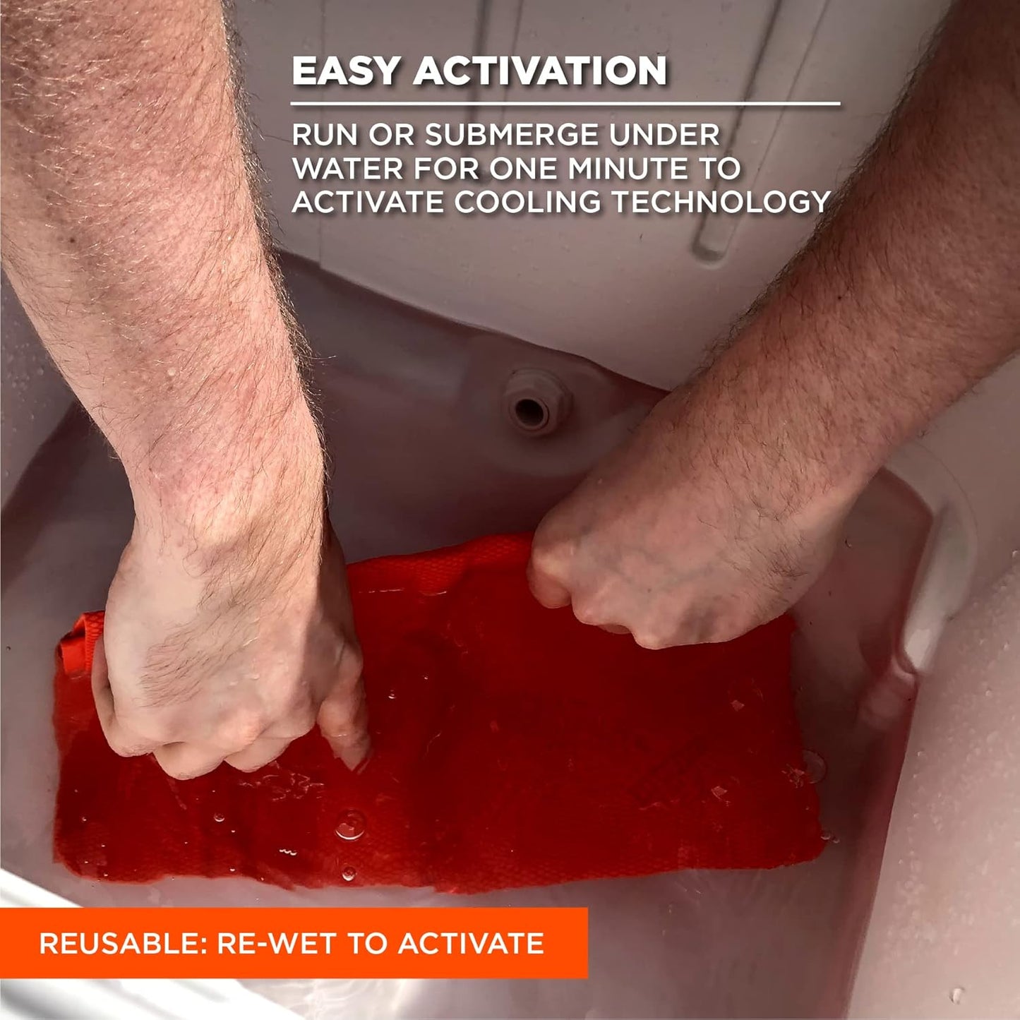 Ergodyne Chill-Its 6602 蒸发冷却毛巾，橙色