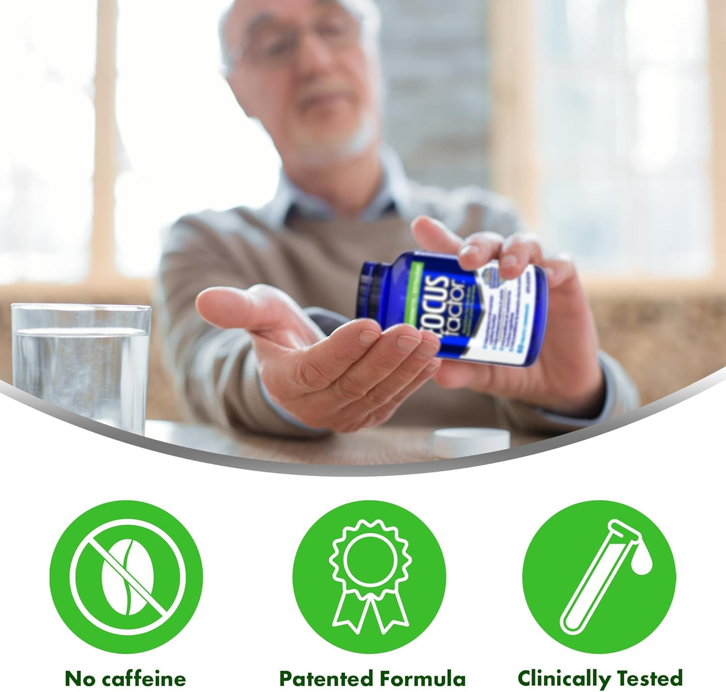 Focus Factor 加強型，60 粒 - 複合維生素補充劑，含維生素 B6、B12、D3、鋅、磷脂酰絲氨酸、假馬齒莧、銀杏和 DMAE，可增強成人的記憶力和認知功能