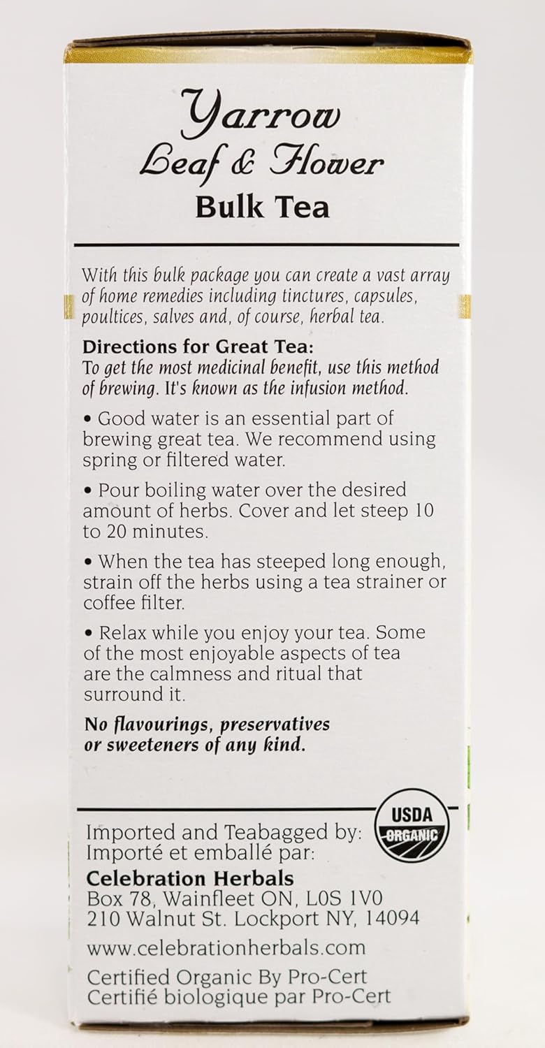 Celebration Herbals 有機西洋蓍草葉花茶 – 有機，猶太潔食認證（散葉 - 40克）| 蓍草花草茶 | 收斂花香，傳承草藥傳統