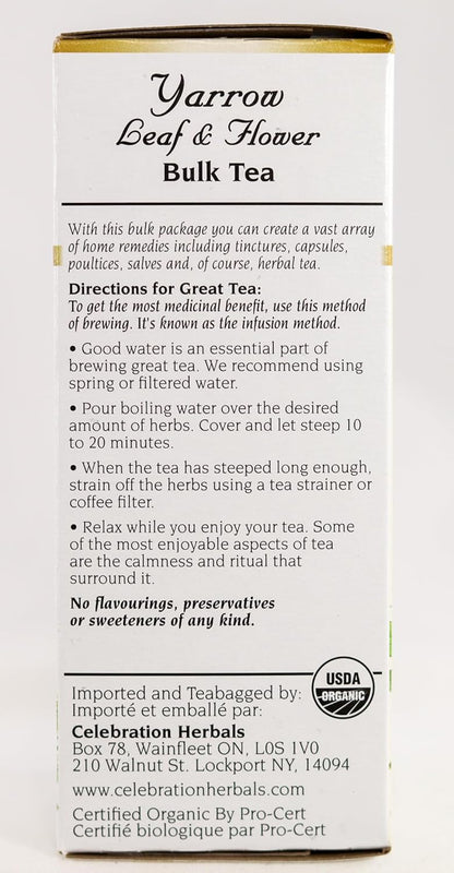 Celebration Herbals 有機西洋蓍草葉花茶 – 有機，猶太潔食認證（散葉 - 40克）| 蓍草花草茶 | 收斂花香，傳承草藥傳統