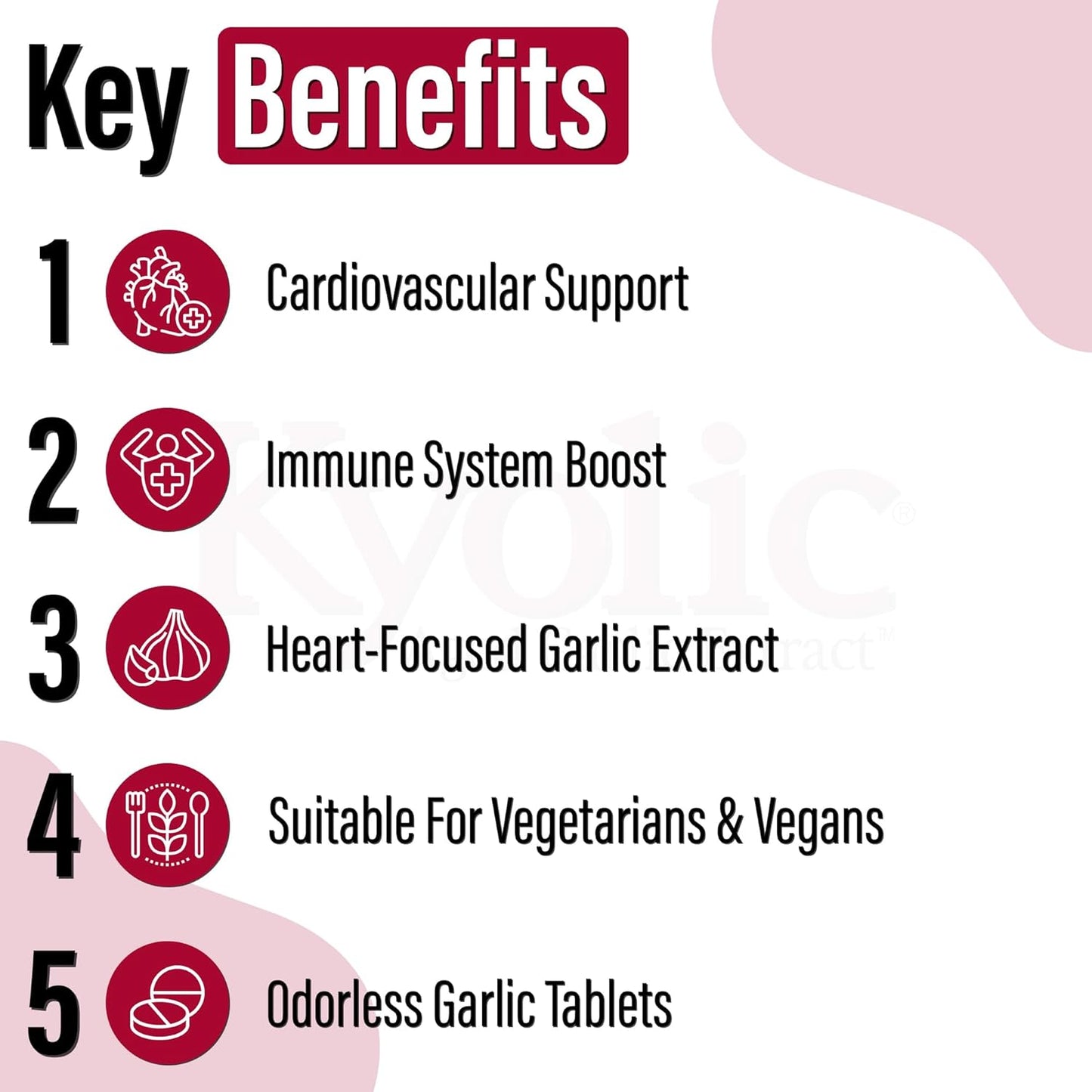 Kyolic Odourless Aged Garlic Extract - 90 Tablets Extra Strength 1000mg - Cardiovascular Supplement - Kyolic Cardiovascular Health -Garlic Extract Supplement - 90 Day-Supply