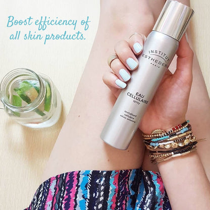 Institut Esthederm - 細胞水臉部噴霧 - 活力充沛、保濕增強、富含透明質酸、保濕效果 - 適合所有膚質，100 毫升。