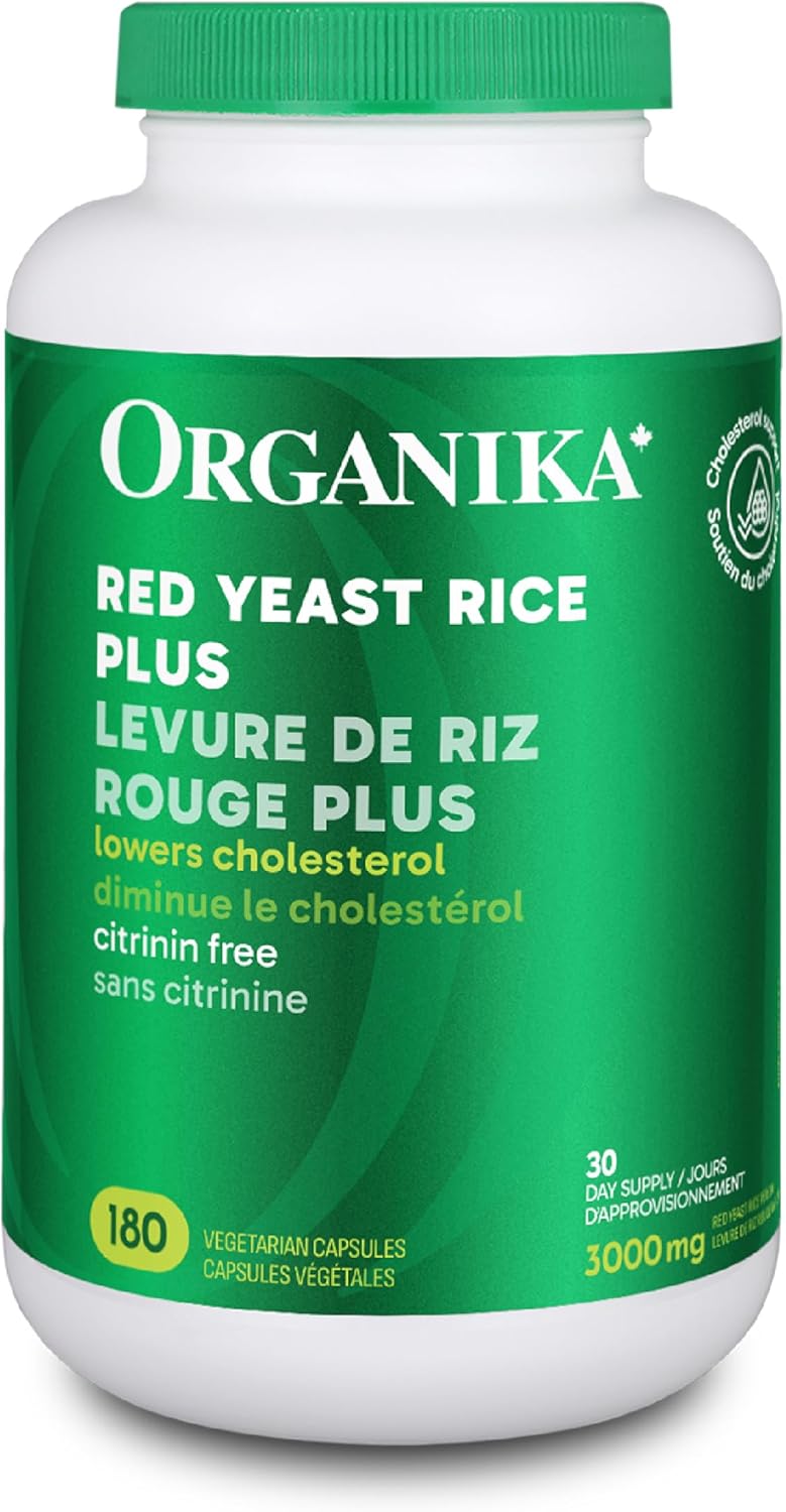 Organika 加拿大制造红曲米 - 植物固醇，胆固醇支持 - 180 粒胶囊
