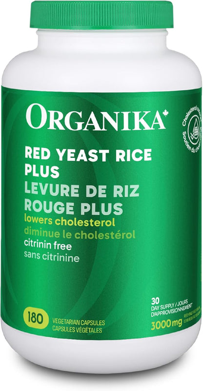 Organika 加拿大制造红曲米 - 植物固醇，胆固醇支持 - 180 粒胶囊