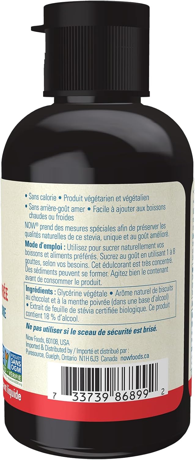 NOW BetterStevia Peppermint Cookie Zero-Calorie Liquid Sweetener, Keto Friendly, Suitable for Diabetics, No Erythritol, 59ml
