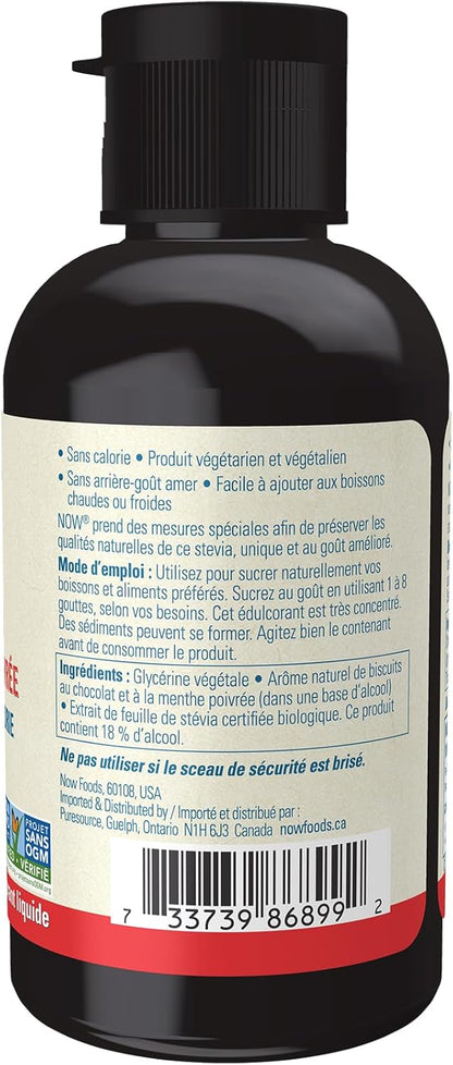 NOW BetterStevia Peppermint Cookie Zero-Calorie Liquid Sweetener, Keto Friendly, Suitable for Diabetics, No Erythritol, 59ml