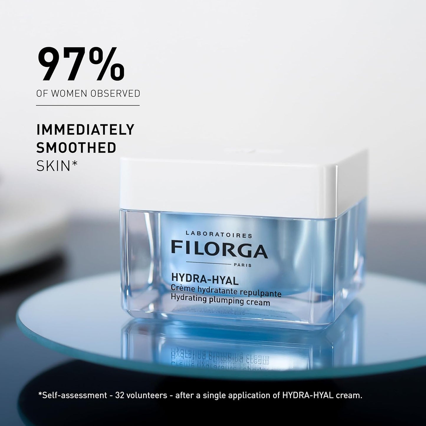 Filorga Hydra-Hyal Hydrating Plumping Cream - Anti Aging Face Cream For Normal To Dry Skin - With 5 Hyaluronic Acids - Refreshing Comfortable Creamy Texture - 50ml