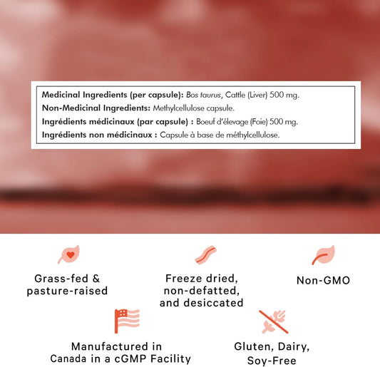 Codeage Grass Fed Beef Liver Supplement - Freeze Dried, Non-Defatted, Desiccated Beef Liver Glandulars Bovine Pills - Liver Health Foods Meat - Argentina Beef Vitamins For Liver - Non-GMO -180 Capsules